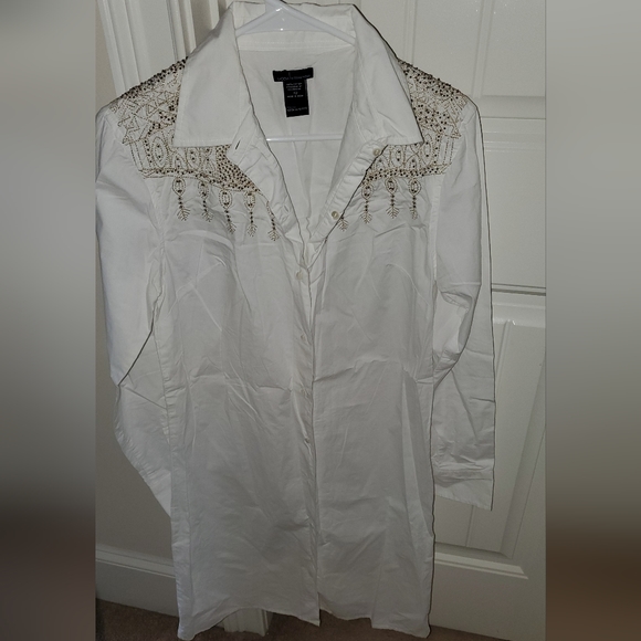 MODA INTERNATIONAL VICTORIA SECRET BOHEMIAN BLOUSE DRESS SIZE 12 - Picture 2 of 5